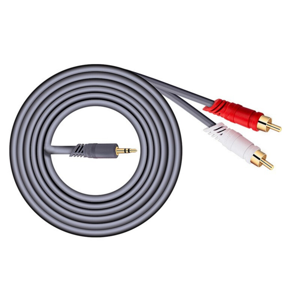 3.5Mm Male To 2Rca Cable 3.5Mm Auxs To 2Rca Adapter Cord For High Fidelitys Sound And Interferences Resistance 5M Gold 7751680218089