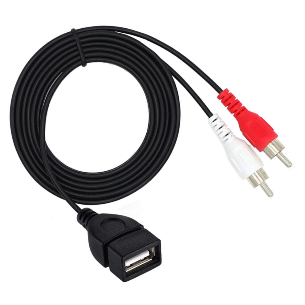 Usb To 2Rca Cable Usb 2.0 Female To 2Rca Male Y Splitter Sound Video Composite Adapter Cable For Home Theater Receiver 1.5M 7751680219079