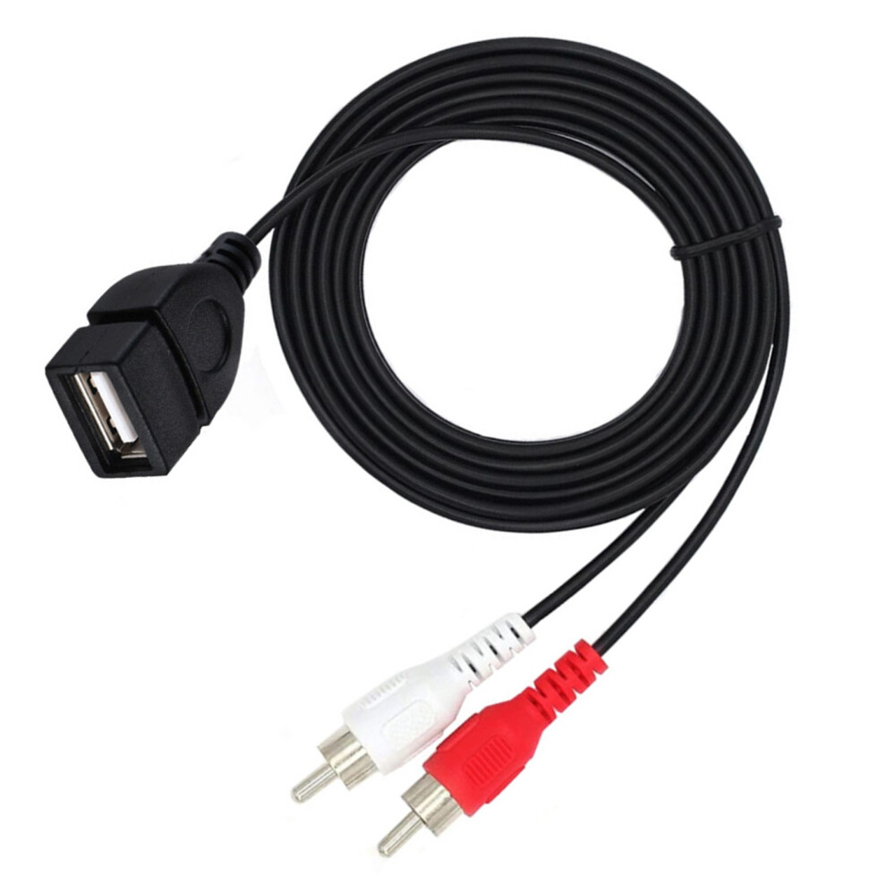 Usb To 2Rca Cable Usb 2.0 Female To 2Rca Male Y Splitter Sound Video Composite Adapter Cable For Home Theater Receiver 0.3M 7751680219062