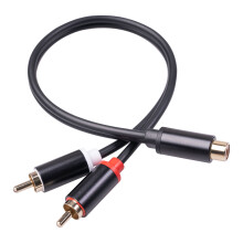 2 Male to 1 Female Stereo Y Adapter Subwoofer Cable Gold Plated 2 Male to 1 Female Y Splitter Extension Cord