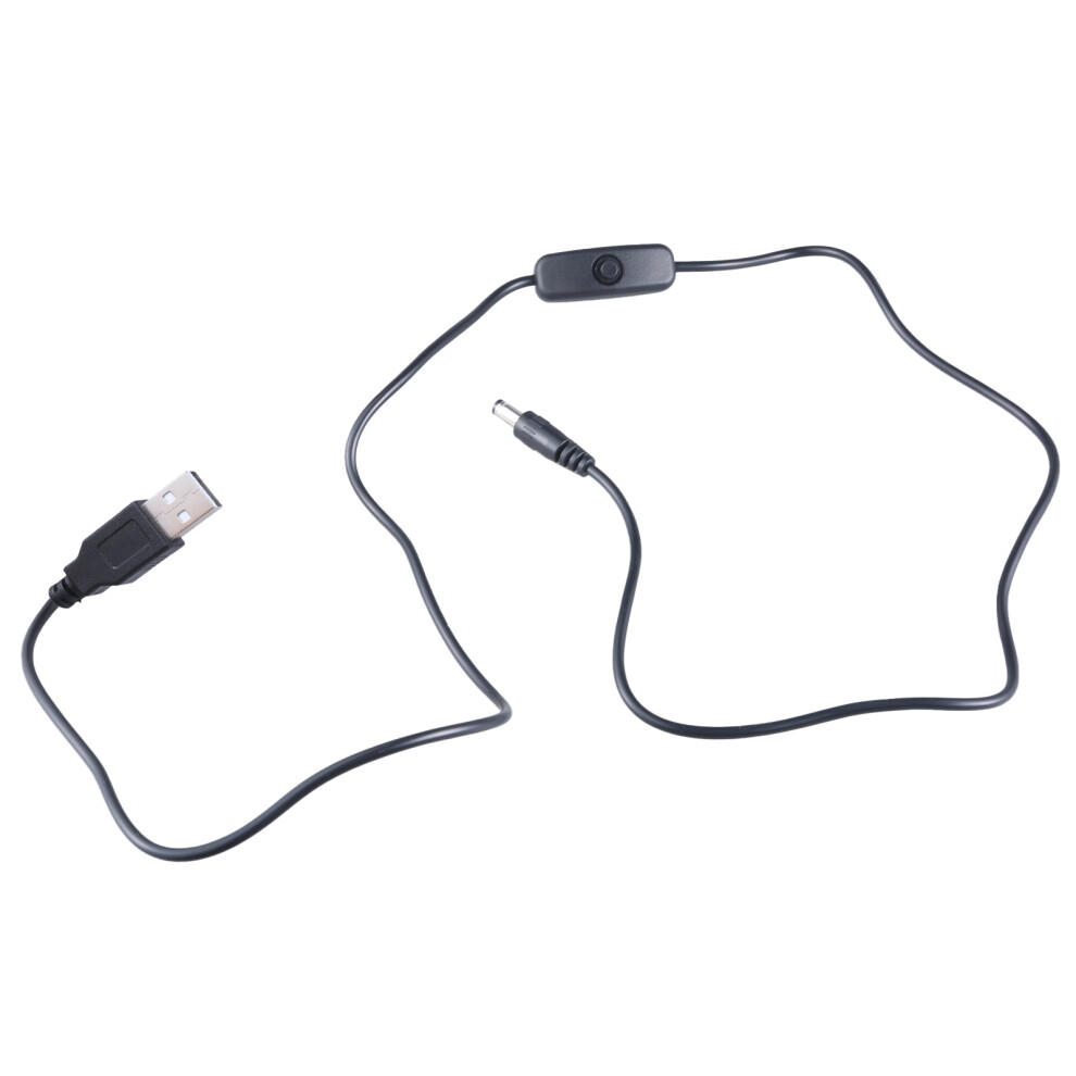Usb To Dc5.5x2.1mm Power Cable Cord With Convenient Switching Button For 5V Electronic Devices 100Cm Long Black 7751660202022