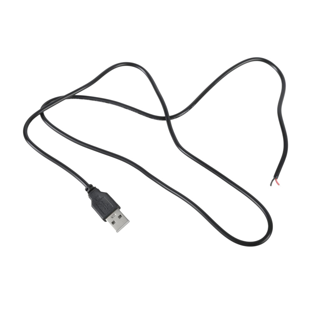 Usb Male To 2Pin Pigtail Cable Power Cord 22Awg Bare Open End Extension Wire Supports 5V 3A Power Supply 1M 7751660200127