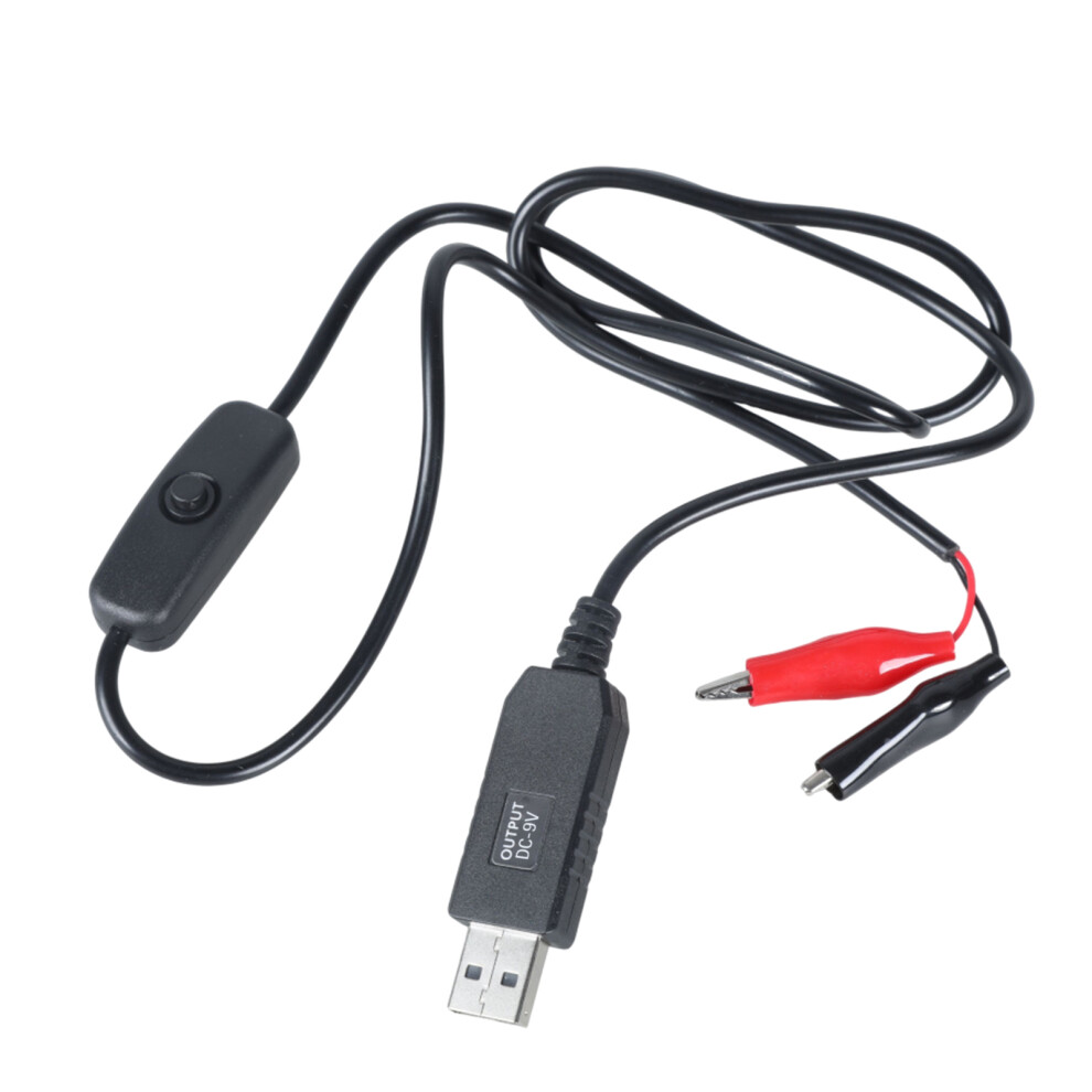 Usb To 9V Alligators Clips Cable Voltages Step Up Power Supply Cord With Switching For 9V Meter Remote Small Electronics 7751660204514