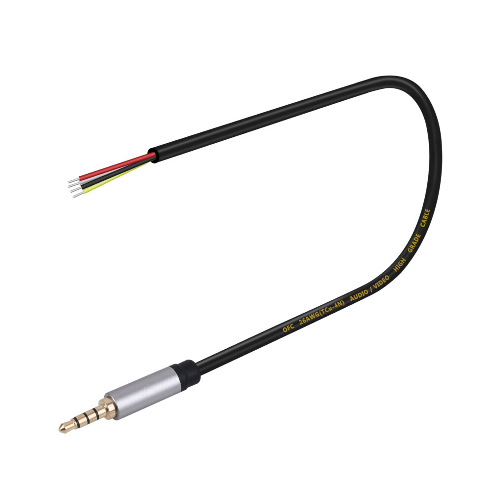 3.5Mm Male To Bare Wire Cable 1/8In Trrs 4Pole Plugs To Bare Wire Open End Cable For Earphone Microphones Repair 7751660204873