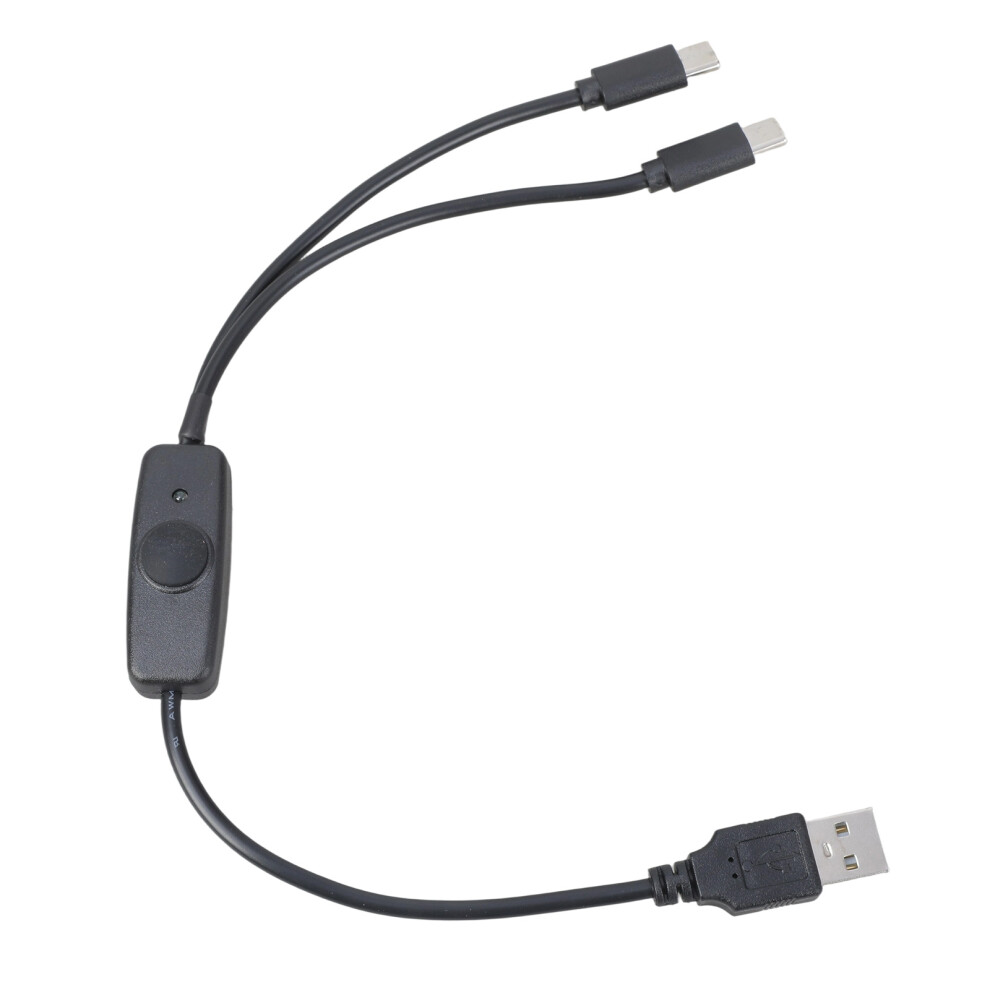 Multi USB C Cable 2 in 1 Multiple Type C Charging Cable Double Splitter with Switches USB A to Double USB C Port