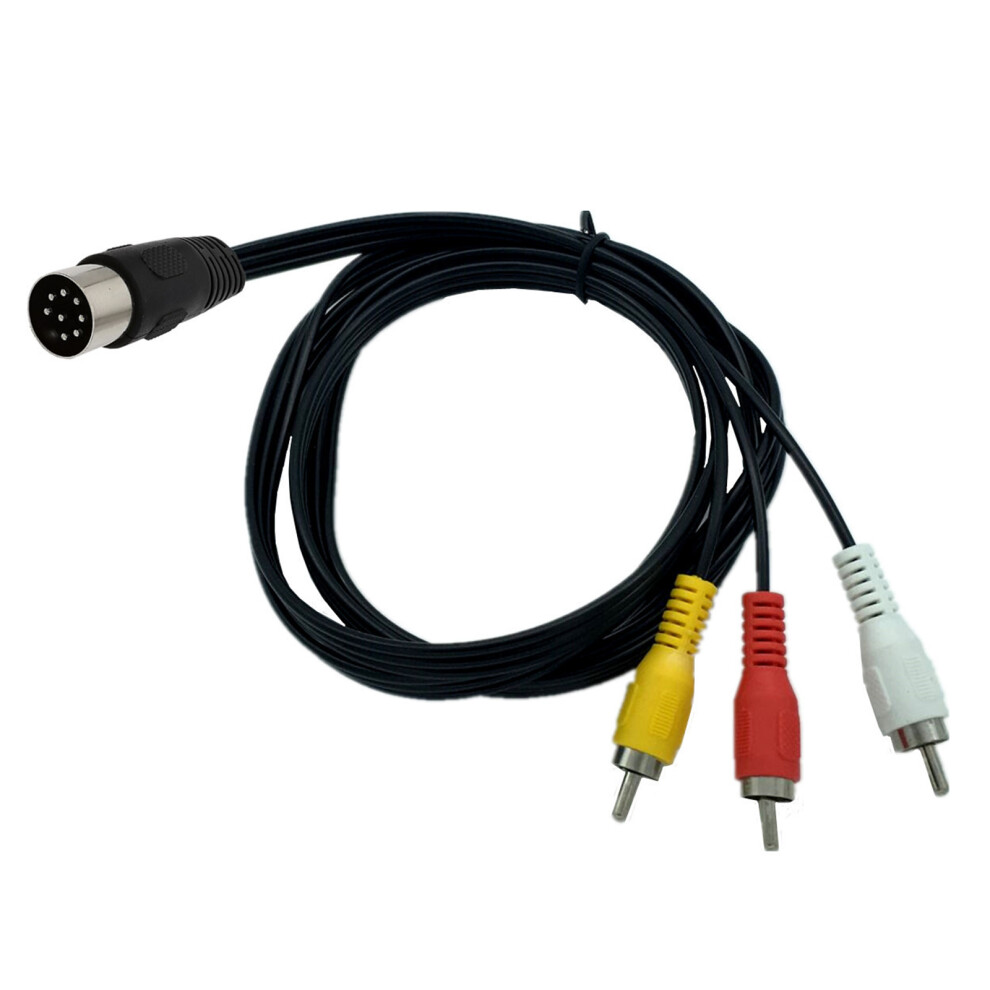 Din 8Pin To 3Rca Cable Din 8Pin Male To 3Rca Music Adapter Cable For Connecting Vintages Devices To Modern Systems 0.5M 7751660200509