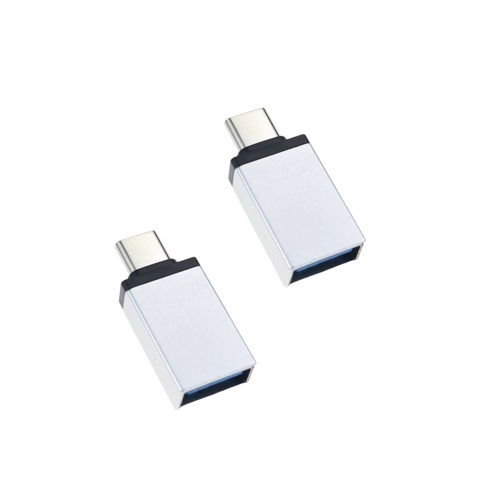 Pack Of 2 Usb C To Usb3.0 Adapter Usb C Male To Usb3.0 Female Adapter Type C Female To A Male Converters Data Syncing Type C Silver 7751660201605