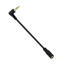 Space Saving Right Angles 3.5mm 3Pole Male to 3.5mm 4Pole Female Adapter Cable for Headphones and Smartphones