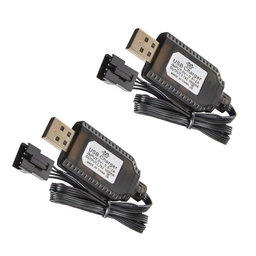 2Pack 7.4V Usb Charging Cable Sm2.0 4P Connectors For Battery Car Models And Toy 7751660204958