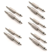 10Pcs 1/4" o 6.35mm Metal Male Monaural o Cable Connector Plug