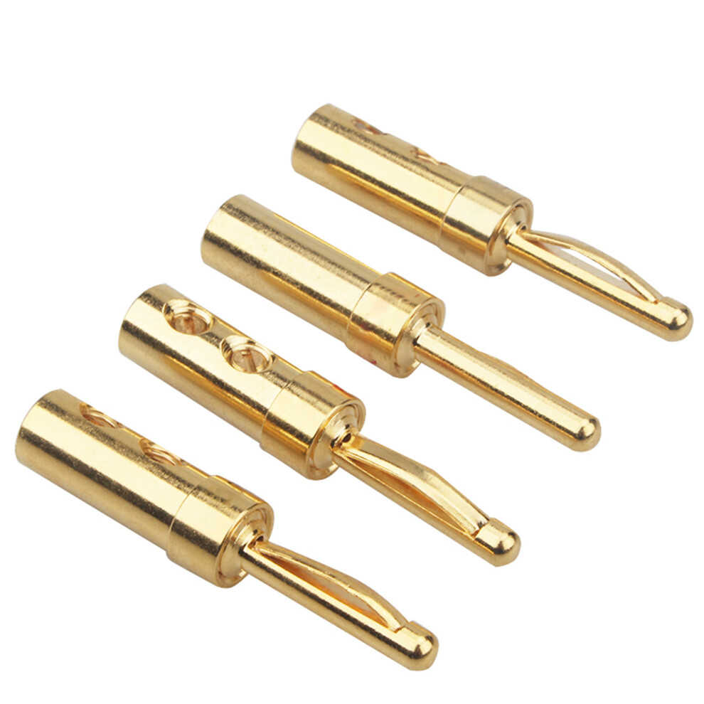 Gold Plated Banana Plugs Connectors For Hifi Auditory Systems And Music Box Amplifiers 4Pcs 7732510008438