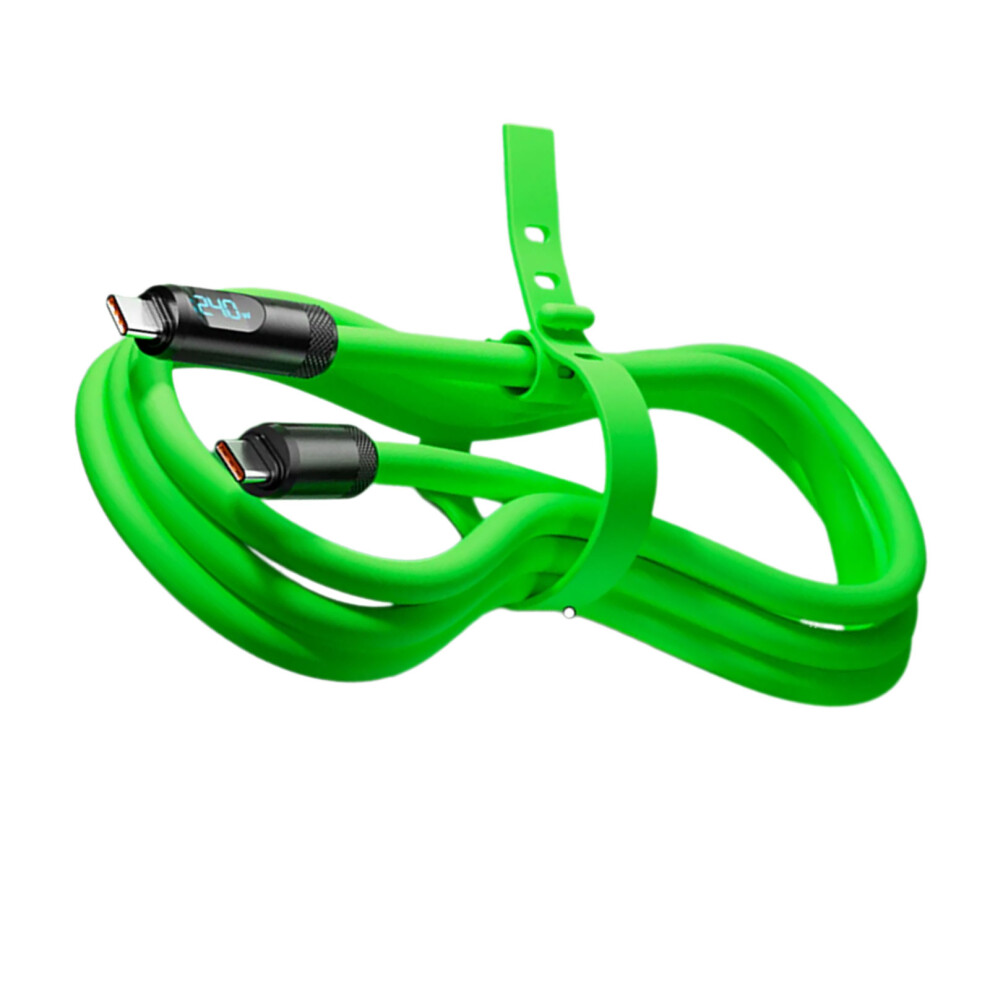 Type C Cable 240W Digital Display Silicone Charging Cord Fast Charging Data Cord For Phones Laptops Multiple Devices 7732510008407