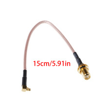 Female to Male Right Pigtail Cable RG316 15cm 6"