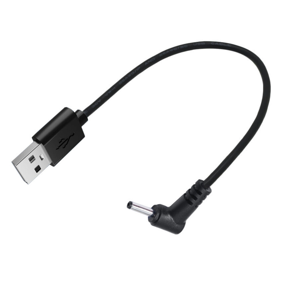 25Cm Short Usb To Dc5v 3.5X1.35mm Adapter Elbow Head Cable Fast Charging Data Cord In Black 7732510008711