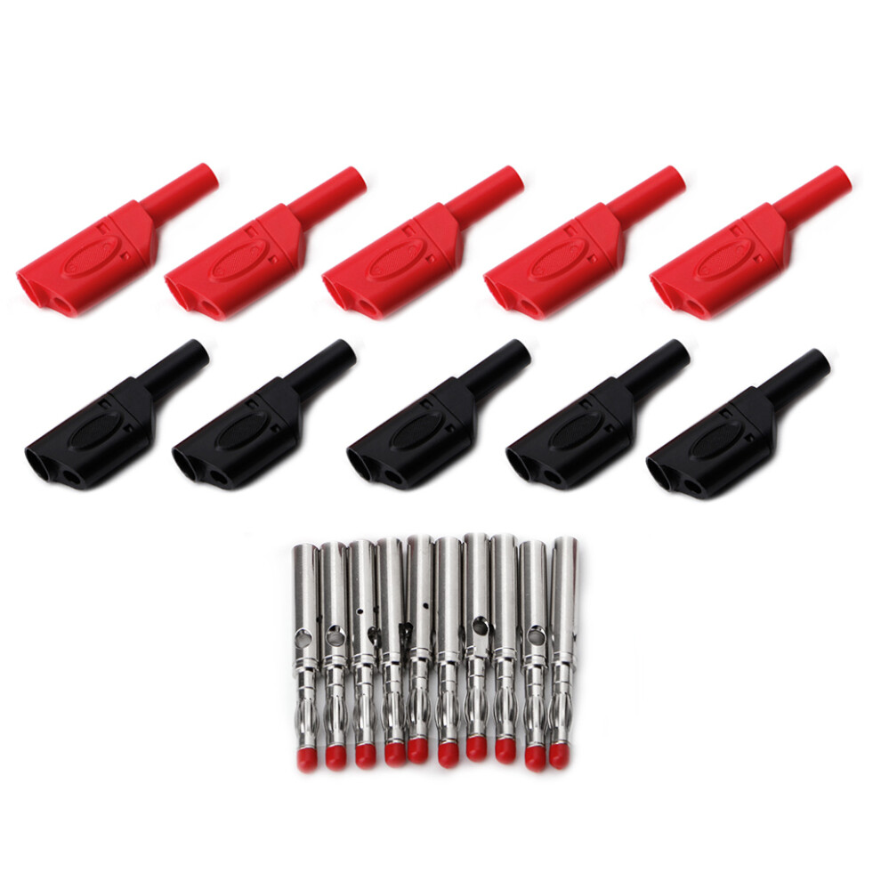 10 Sets 4Mm Male Sheath Stackable Banana Plug Wire Solder Connector 7732510008858