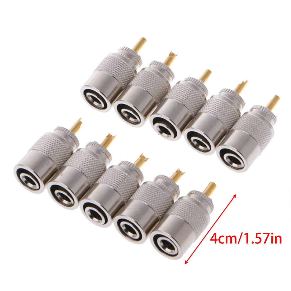 10 Pcs Uhf Pl-259 Male Solder Connector Plugs For Rg8x Coaxial Coax Cable 7732510009268