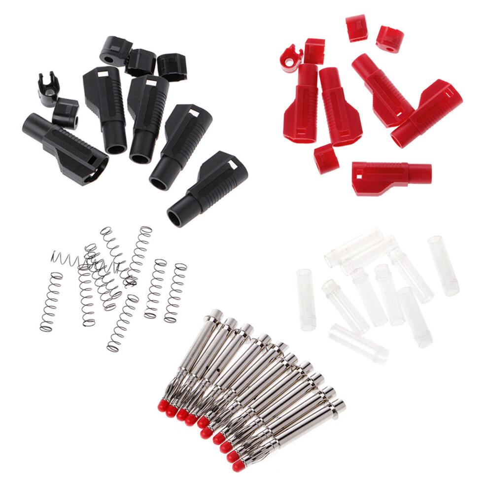 10 Pcs 4Mm Male Retractable Sheath Stackable Banana Plug Wire Solder Connector 7732510009046