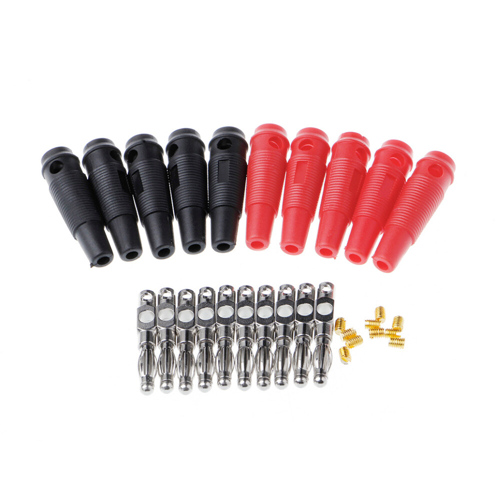 10 Pcs 4Mm Solderless Side Stackable Banana Plug 7732510008872