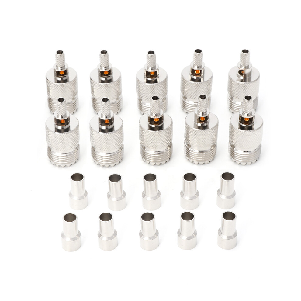 10 Sets Crimp Connector Coaxial Adapter For Rg58 Rg142 7732510009770
