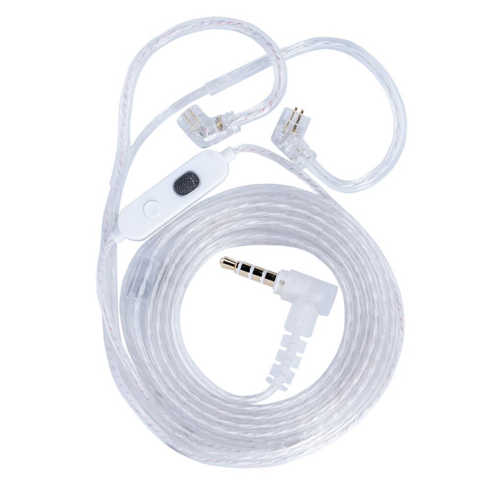 Kzm2 Headphone Cord Two Microphones Plateds Cable 3.5Mm Upgrades Cable Earphone Cable Headsets Wire For Silver 7732510007950