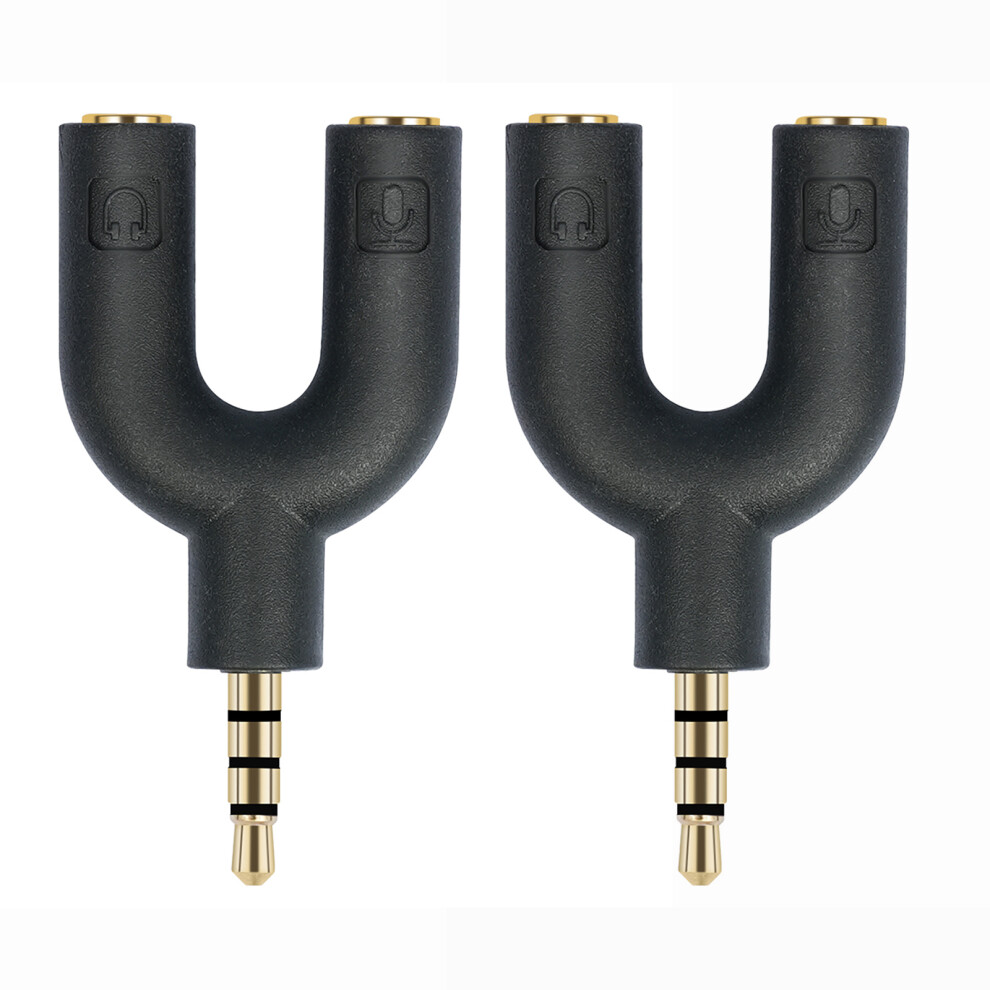Headphone Microphone Splitter, 3.5Mm Trrs Auditory Splitter Cable For Microphone Headphone Splitter Adapter 2Pcs 7732510011612