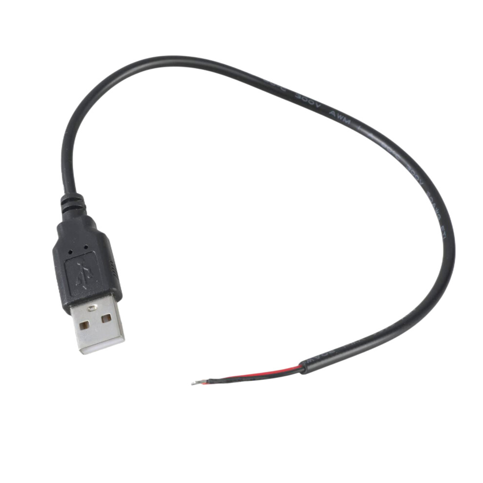 Usb Male To 2Pin Pigtail Cable Power Cord 22Awg Bare Open End Extension Wire Supports 5V 3A Power Supply 7732510012350