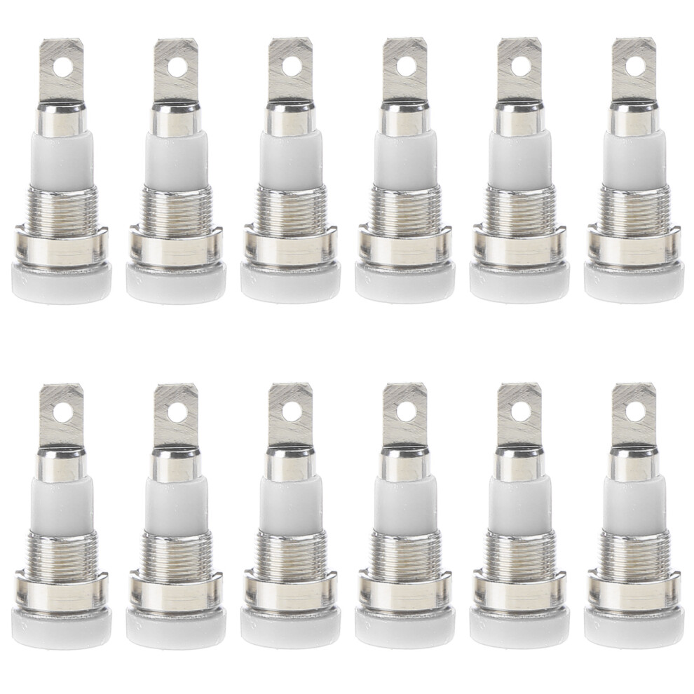 12Pcs 4Mm Banana Socket Female Adapter Panel Mount Binding Post M4x28mm For Testing Equipments 30-60Vdc 7732510013418