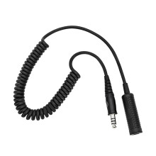 7.1mm to U-174/U Headphone Extension Cable, Helicopter Headphone Extension Cable Coiling Cable for U-174/U Plug-