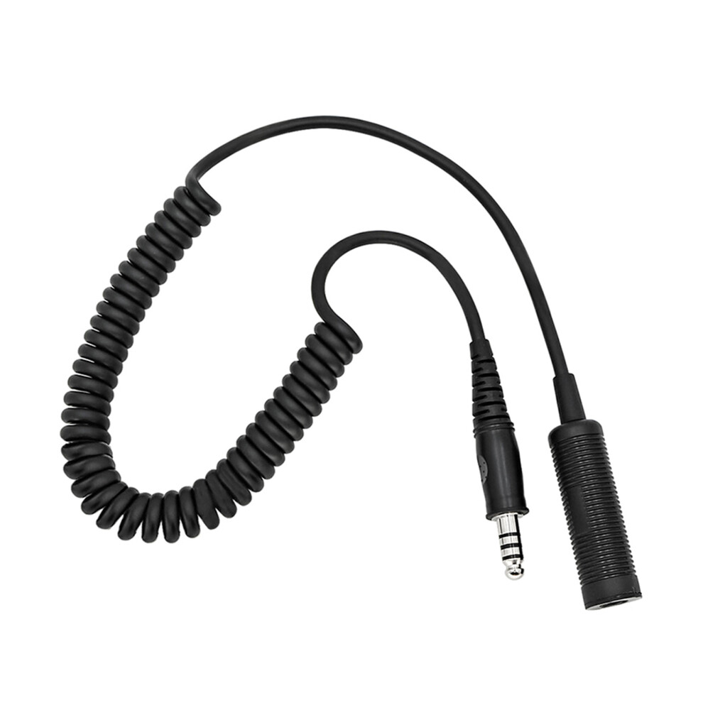 7.1Mm To U-174/U Headphone Extension Cable, Helicopter Headphone Extension Cable Coiling Cable For U-174/U Plug- 7732510013722