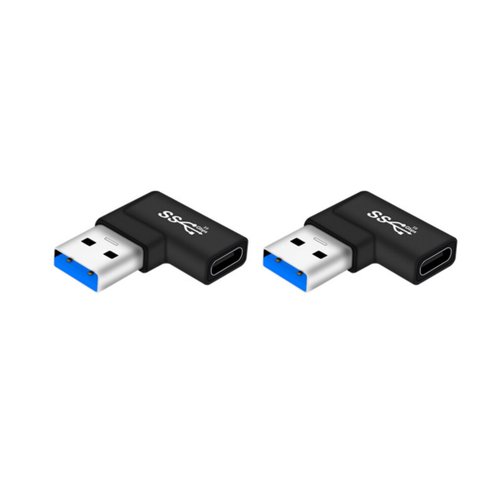Pack Of 2 Usb C To Usb3.0 Adapter Right Angled 90 Degree Type C Plug For Smartphones Laptops And More Devices 7732510014583