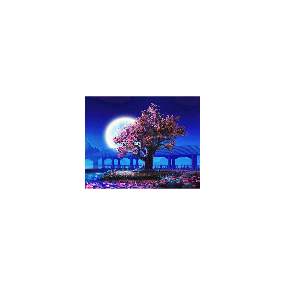 Peinture fleur de pêche paysage peinture murale vintage peinture acrylique sur toile pour salon