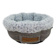 HugglePets Donut Dog Bed - Granite & Ivory, Medium