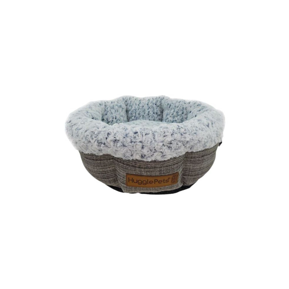Hugglepets Donut Dog Bed - Granite & Medium Ivory