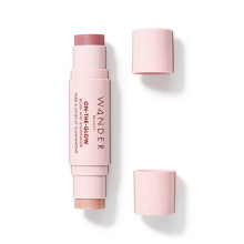 Wander Beauty On-the-Glow Rouge und Illuminator  Dusk/Nude Glow  7-in-1-Feuchtigkeitscreme-Rouge und Highlighter-Stick  Stick-Rouge fr Wangen, Li