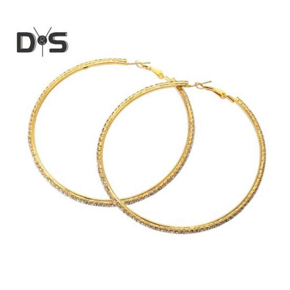 Gold Oversize Hoop Earrings Chic Plating Alloy Circle Earrings Statement Geometric Jewelry For Women