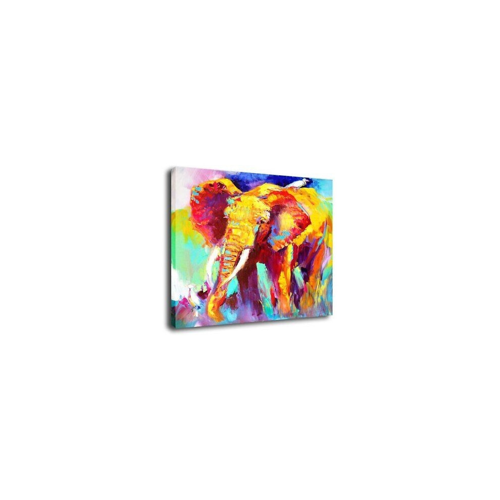 (50*50cm)Décoration d'intérieur thème éléphant art peinture à l'huile chaude art mural tableau peinture non encadrée aquarelle