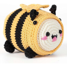 (Cute Bee Black and Yellow, One size) Ktmeor Crochet Kit for Beginners,Crochet Animal Kit for Adults and Kids with Step-by-Step Video Tutorials,DIY Knitting Supplies-Elephant