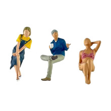 (3Pcs, One size) 1/64 Scale Diorama Figure Resin Street People Model for Kids Adults Children 3Pcs