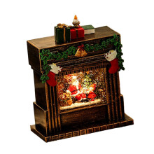 (wooden man, One size) Christmas Music Snow Globe Christmas Music Box for Holiday Gifts Desktop
