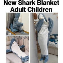 (83inch, One size) Shark Blanket Adult, Shark Blanket Super Soft Cozy Flannel Hoodie, Shark Wearable Blanket, Shark Blanket Hoodie Sleeping Bag