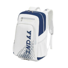 (White Dark Blue, One size) Badminton Backpack Badminton Bag Large Capacity Racket Bag for Sports White Gold