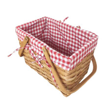 (M, One size) Picnic Basket Rustic Portable Fruit Bread Basket for Camping Kitchen Outdoor S