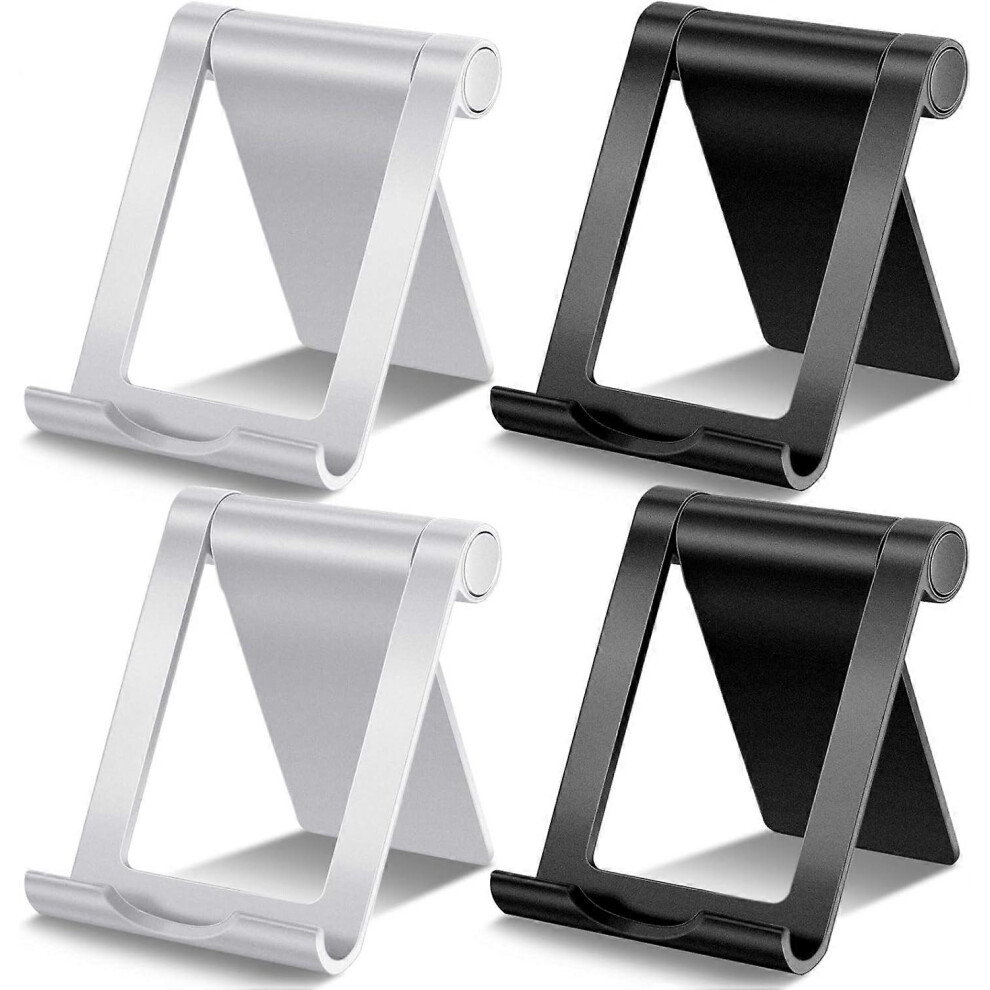 (As Show, One Size) 4-Piece Mobile Phone Holder Foldable Mobile Phone Holder Multi-Angle Universal Mobile Phone Holder Portable Smartphone Base ( Black 4633503777160