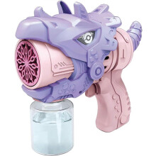 (As show, One size) Kids Bubble Machine Gun - Bubble Machine 10 Bottles of Bubble Refill, Toddler Outdoor Toys Boys Girls Birthday Bubble Gun (Purple Dinosaur)
