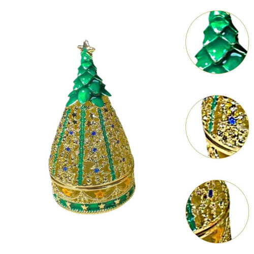 (green, One size) Christmas Tree Decorative Case Box Organizer Treasured Trinkets Keepsake Box red 2