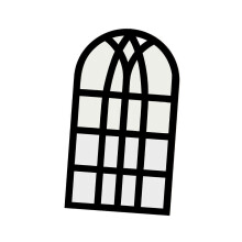 (Brown, One size) Arched Window Pane Mirror Acrylic Wall Home Decor for Fireplace Kitchen Home White