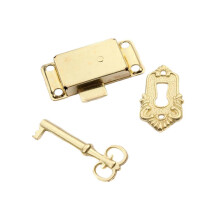 (White Nickel, One size) 3x Cabinet Door Lock Antique Design Sturdy for Jewelry Boxes Furniture Doors White Nickel