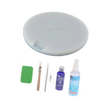 (As show, One size) Table Tennis Racket Rubber Cutting Platform with Knife Anti Slip Accessories