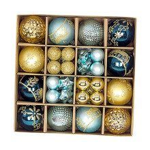 (Brown, One size) 44Pcs Christmas Ball Ornaments Charm Pendants for Restaurant Hotel Birthdays Red and Green