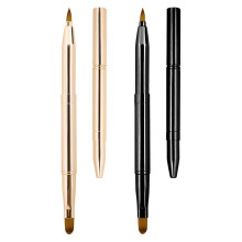 (As show, One size) [2 pack lipstick lip brush, retractable lip brush, lipstick lip gloss dual-ended makeup brush, with cap